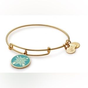 Alex and Ani Arrows of Friendship Yellow Gold Charm Bangle Bracelet